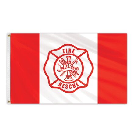 Global Flags Unlimited Fire Rescue Outdoor Nylon Flag 3'x5' 208304